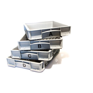 Schudbox voor rantsoenanalyse koeien.